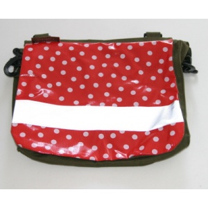 armybag rood witte stippen reflector